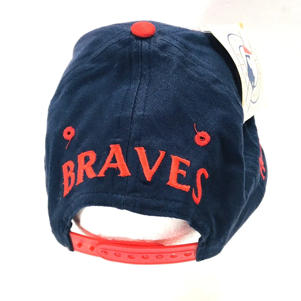 Vintage 90s Atlanta Braves Snapback Hat Cap Genuine Merchandise - Autographs NWT